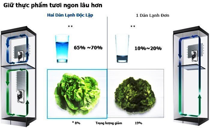 Tìm hiểu về công nghệ 2 dàn lạnh độc lập trên tủ lạnh